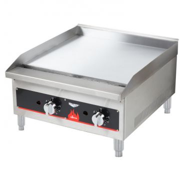 Vollrath 40722 Cayenne 24" Medium Duty Gas Flat Top Countertop Griddle, Thermostatic Controls
