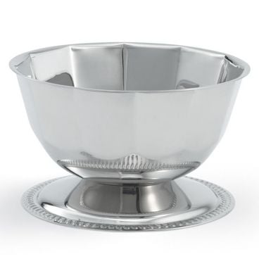 Vollrath 46701 Stainless Steel 16 Ounce Paneled Sherbet Dish with Gadroon Base