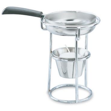 Vollrath 46770 Butter Melter with 5 Oz. Pan, Candle Holder, Candle & Chrome-Plated Wire Stand