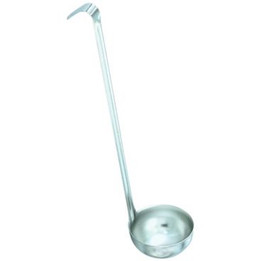 Vollrath 46811 Economy 1-Piece 1 oz Stainless Steel Round Serving Ladle With 11" Hooked-Groove Handle