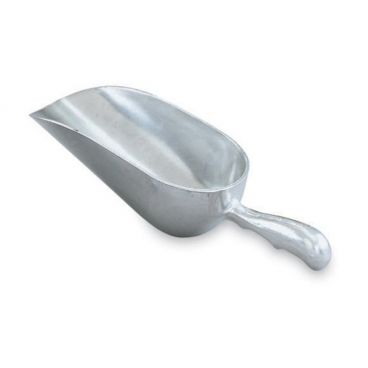 Vollrath 46892 Silver 24 oz Cast Aluminum Ice Scoop With 4" Wide x 8" Deep Bowl And Rounded Handle With Finger Grips