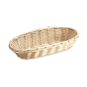 Vollrath 47206 9.5" x 6.5" x 3" Oval Tan Plastic Rattan Basket