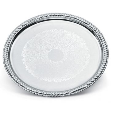 Vollrath 47262 Odyssey 14" Chrome Plated Classic Round Serving Tray