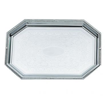 Vollrath 47263 Odyssey Chrome-Plated 8-Sided Serving Tray w/ Mirror Finish