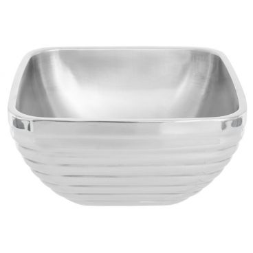 Vollrath 47634 Stainless Steel 3-Quart Double-Wall Square Beehive Serving Bowl