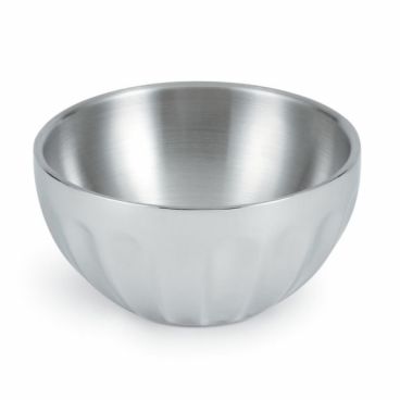 Vollrath 47685 Stainless Steel 3/4 Quart Double-Wall Insulated Fluted Round Serving Bowl