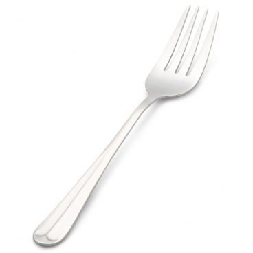 Vollrath 48116 Queen Anne 8 5/8" Chrome Stainless Steel 4-Tine Serving Fork With Satin Finish Handle
