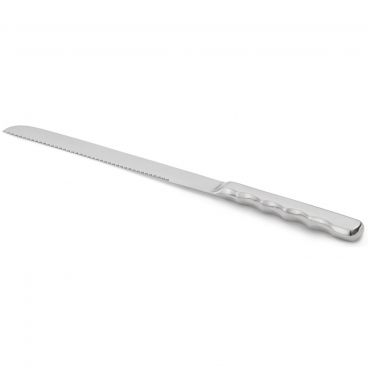 Vollrath 48145 Hollow Handle 13 3/4" Buffetware Slicing Knife With 9" Mirror-Finish Stainless Steel Serrated Blade