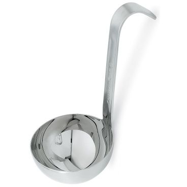 Vollrath 4970410 Stainless Handle 4 oz JP Jacob's Pride Collection One-Piece Heavy-Duty Stainless Steel Serving Ladle With 6" Grooved Hook Handle