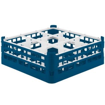 Vollrath 52728-07 - 9 Compartment Tall Polypropylene Signature Compartment Rack (Royal Blue)