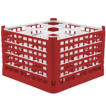 Vollrath 52736-03 - 9 Compartment XXXX-Tall Polypropylene Signature Compartment Rack (Red)
