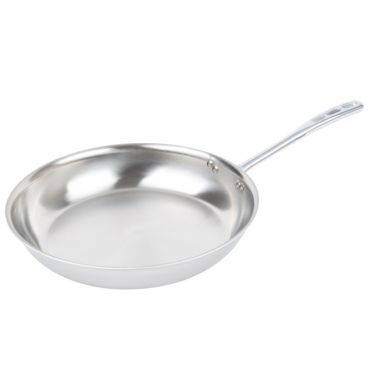 Vollrath 69214 Stainless Steel Tribute 14" 3 Ply Fry Pan with Natural Finish & TriVent Plated Handle