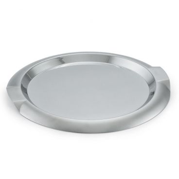 Vollrath 82097 Stainless Steel 14" Medium Round Serving Tray with Integral Handles