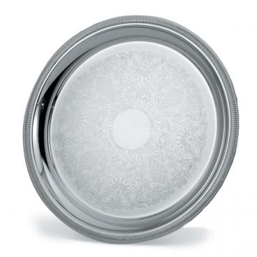 Vollrath 82101 Elegant Reflections 15-1/4" Stainless Steel Round Serving Tray