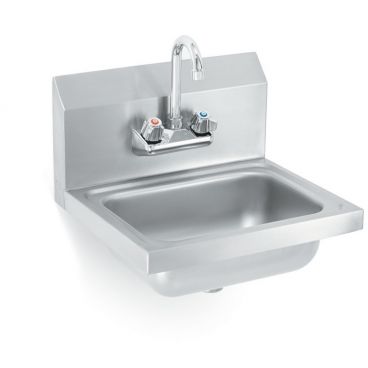 Vollrath K1410-C Wall-Mounted Stainless Steel Hand Sink w/ Strainer & Gooseneck Faucet