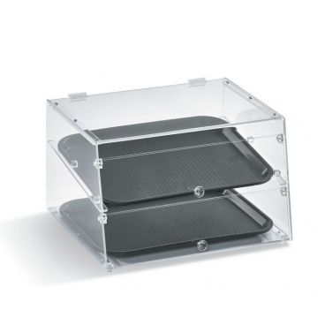 Vollrath KDC1418-2-06 Knock Down Two Tier Acrylic Display Case with Front and Rear Doors
