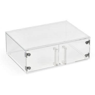 Vollrath SBC11 Cubic One Tier Full Size Acrylic Display Case with Front Doors & Pan