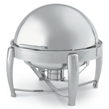 Vollrath T3605 D-Lux 6.5 Qt. Round Stainless Steel Roll Top Chafer