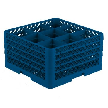 Vollrath TR10FFFA-44 - Traex Full Size Royal Blue 9 Compartment Rack w/ 3 Extenders & Open Extender