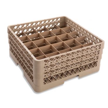 Vollrath TR6BBA Beige 25 Compartment Traex Full Size Compartment Rack With 2 Extenders And 1 Open Extender
