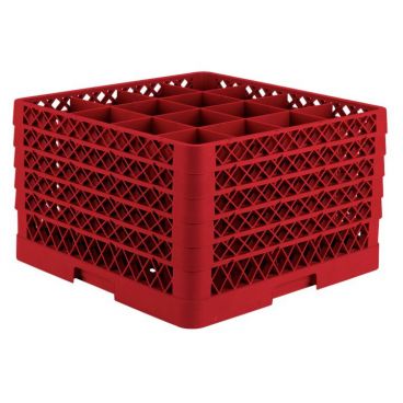 Vollrath TR8DDDDA-02 - Traex Full Size Red 16 Compartment Rack, 4 Extenders & Open Extender