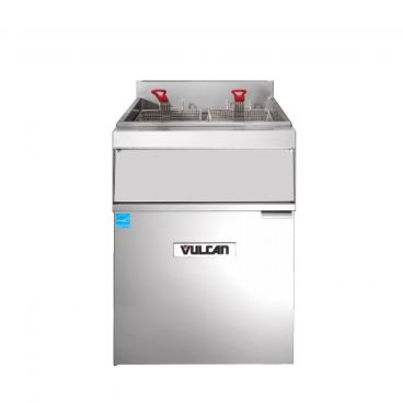 Vulcan 1ER85AF 85 lb. Electric Floor Fryer with Analog Controls and KleenScreen PLUS Filtration System - 240V, 3 Phase, 24 kW
