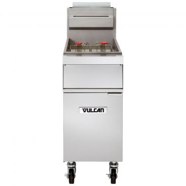 Vulcan 1GR45M 45-50 lb. Natural Gas Floor Fryer with Millivolt Thermostat Controls - 120,000 BTU