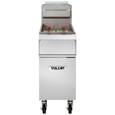 Vulcan 1GR85M 85-90 lb. Natural Gas Floor Fryer with Millivolt Thermostat Controls - 150,000 BTU