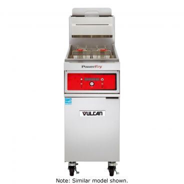 Vulcan 1TR45DF PowerFry3 Liquid Propane 45-50 lb. Floor Fryer with Solid State Digital Controls and KleenScreen Filtration System - 70,000 BTU