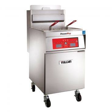 Vulcan 1TR65AF PowerFry3 Liquid Propane 65-70 lb. Floor Fryer with Solid State Analog Controls and KleenScreen Filtration System - 80,000 BTU