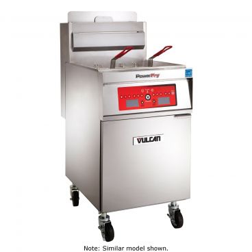 Vulcan 1TR65CF PowerFry3 Natural Gas 65-70 lb. Floor Fryer with Computer Controls and KleenScreen Filtration System - 80,000 BTU