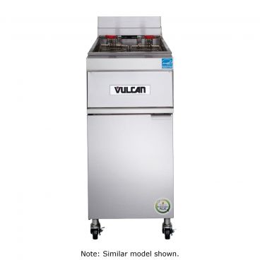 Vulcan 1TR85A PowerFry3 Liquid Propane 85-90 lb. Floor Fryer with Solid State Analog Controls - 90,000 BTU