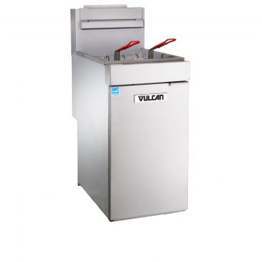 Vulcan 1VEG35M Natural Gas 35-40 lb. Floor Fryer with Millivolt Controls - 70,000 BTU