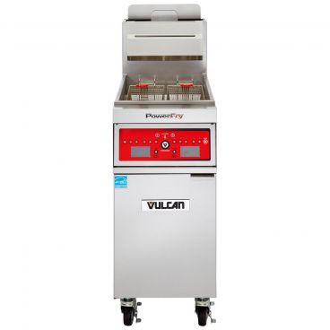 Vulcan 1VK45C PowerFry5 45-50 lb. Natural Gas Floor Fryer with Computer Controls - 70,000 BTU