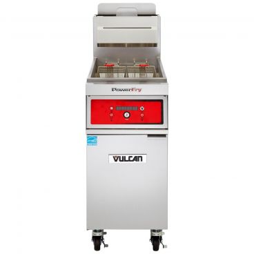 Vulcan 1VK45D PowerFry5 45-50 lb. Natural Gas Floor Fryer with Solid State Digital Controls - 70,000 BTU