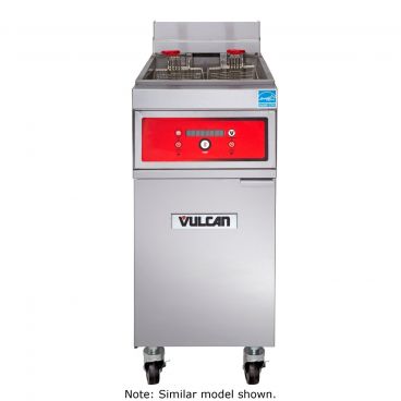 Vulcan 1VK85DF PowerFry5 85-90 lb. Liquid Propane Floor Fryer with Solid State Digital Controls and KleenScreen Filtration System - 90,000 BTU