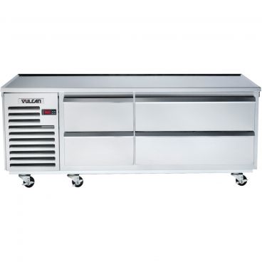 Vulcan ARS48 Achiever Series 48" Wide 2-Drawer 4-Pan Capacity Stainless Steel Insulated Self-Contained Refrigerated Base On Heavy-Duty Casters, 115V 1-Phase 1/3 HP