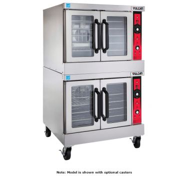 Vulcan SG44 40-1/4" Liquid Propane Double Deck Full Size Gas Convection Oven with Solid State Controls - 120,000 BTU