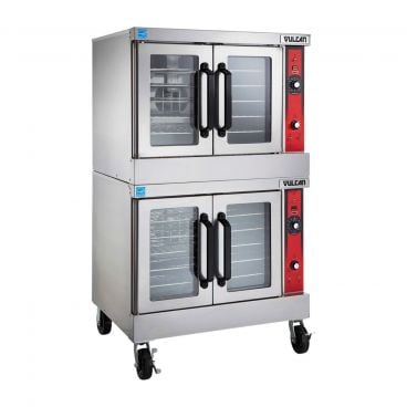 Vulcan VC44EC_208/60/3 Double Deck Full Size Electric Standard Depth Convection Oven with Computer Controls - 208V, 25 kW
