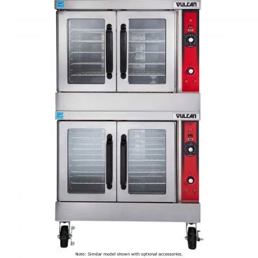 Vulcan VC44GC Natural Gas Double Deck Full Size Gas Convection Oven with Computer Controls - 100,000 BTU