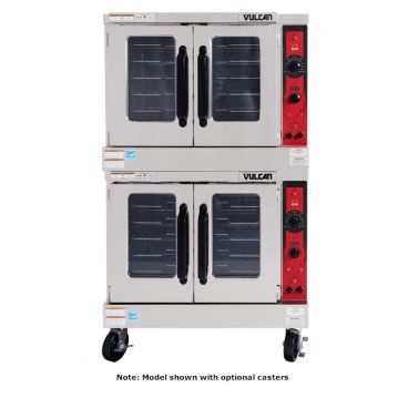 Vulcan VC55ED Double Deck Full Size Electric Standard Depth Convection Oven with Solid State Controls - 208V, 25 kW