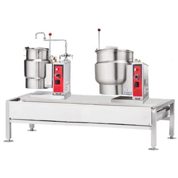 Vulcan VEKT64/612 64" Table with (1) 6 Gallon and (1) 12 Gallon Electric Tilting Kettle