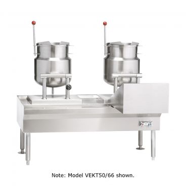 Vulcan VEKT80/666 80" Table with (3) 6 Gallon Electric Tilting Kettles - 208V, 22.5 kW