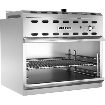 Vulcan VICM24 Natural Gas Countertop / Wall-Mount 24" Wide 1-Infrared Burner Stainless Steel Cheesemelter Broiler With Standing Pilot Ignition And LP Conversion Kit, 20,000 BTU