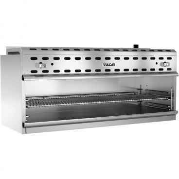 Vulcan VICM48 Natural Gas Countertop / Wall-Mount 48" Wide 2-Infrared Burner Stainless Steel Cheesemelter Broiler With Standing Pilot Ignition And LP Conversion Kit, 40,000 BTU