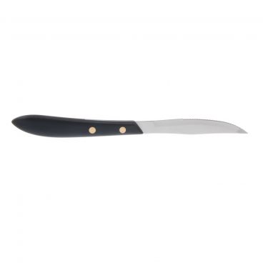 Walco 870527 4" Stainless Pointed-Tip Steak Knife with Plastic Ebony Handle
