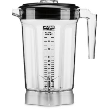 Waring CAC170 Clear 128 oz Capacity Copolyester BPA-Free Blender Container With Blade Assembly And Lid For CB15 Series Blenders