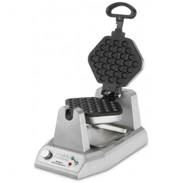 Waring WBW300X Bubble-Style 25-Per Hour Heavy-Duty Single Waffle Maker With Rotation Feature And Whitford QuanTanium Nonstick Plates, 120V 1200 Watts