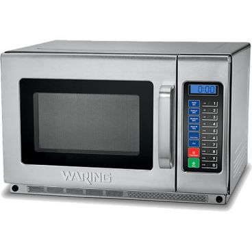 Waring WMO120 Commercial Heavy-Duty 1.2 Cubic ft Stackable Stainless Steel Microwave Oven With Programmable Touch Control Keypad With Braille, 208/230V 1800 Watts