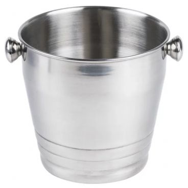 Winco WB-4HV 8 1/4" Heavy Weight Stainless Steel Wine / Champagne Bucket - 4 Qt.